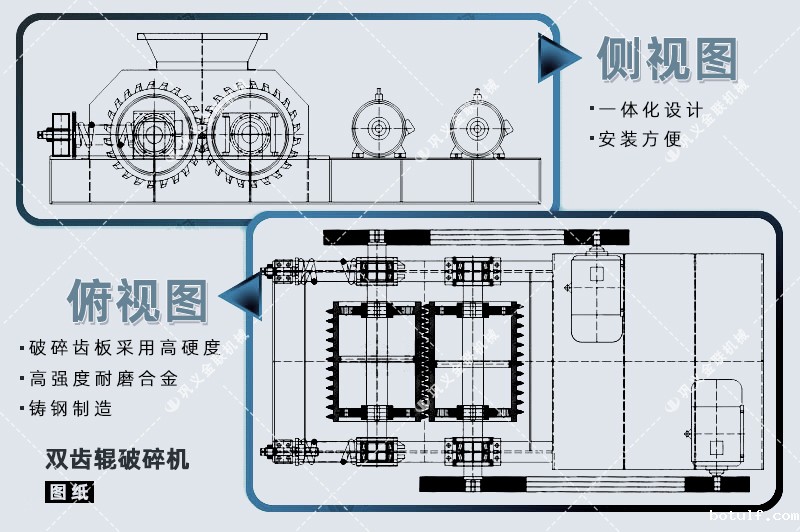 双齿辊破碎机-厂家直供价格低-齿雷竞技技结构原理图